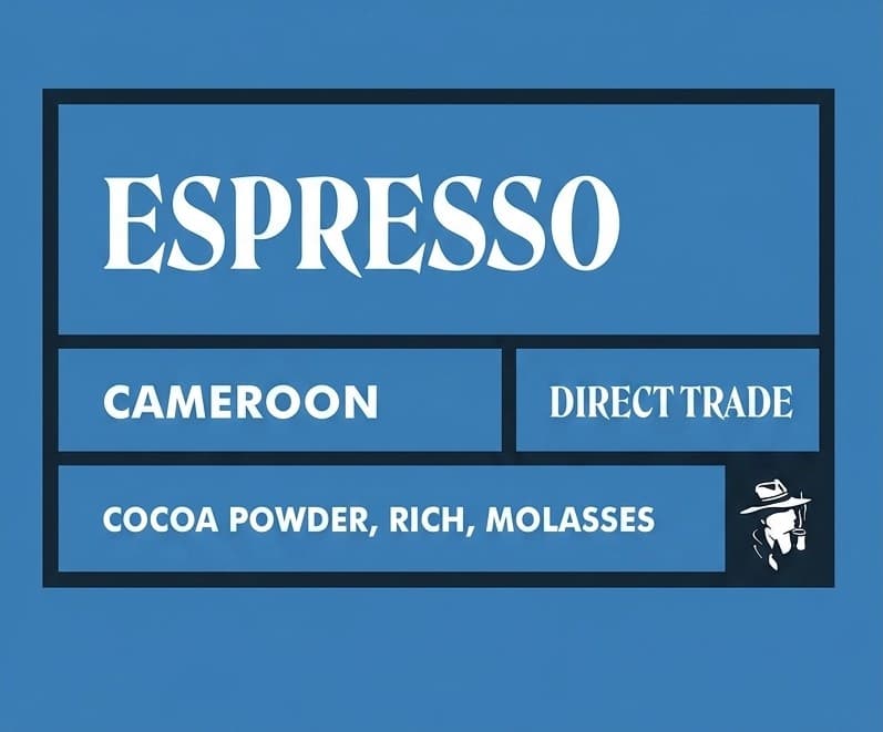 Cameroon Oku Espresso Blend (Direct Trade), Mocha Joe's coffee label